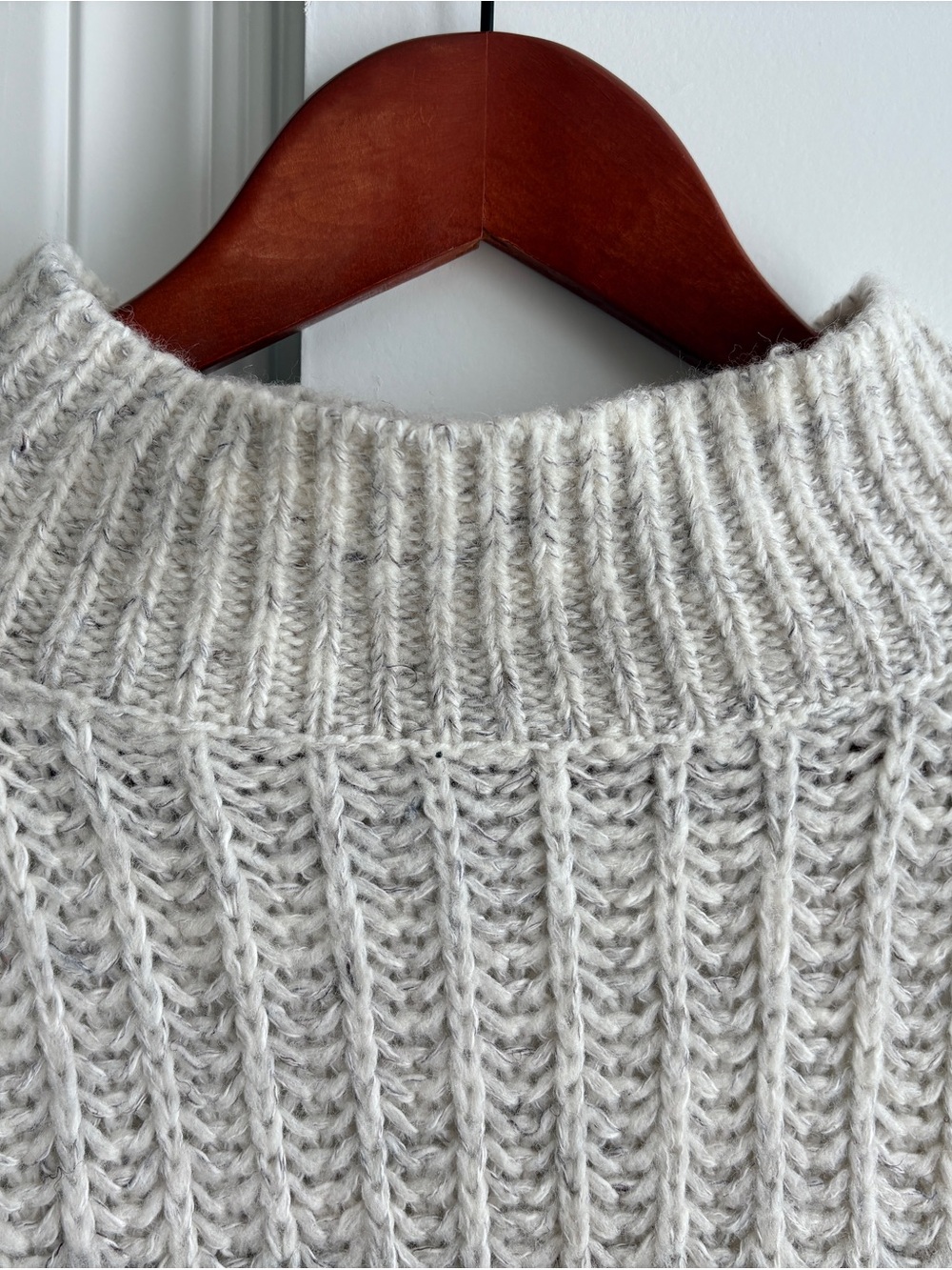Anthropologie Pilcro Textured Tunic Sweater Cream cozy Wool Blend M - Picture 8 of 13